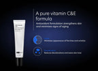 PCA SKIN C&E Strength Max Antioxidant Treatment.   A pure vitamin C&E formula on a dark background