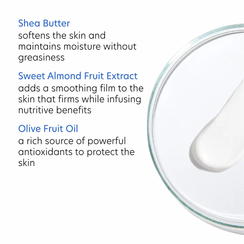 Shea Butter, Sweet Almond Fruit Extract, Olive Fruit Oil.
