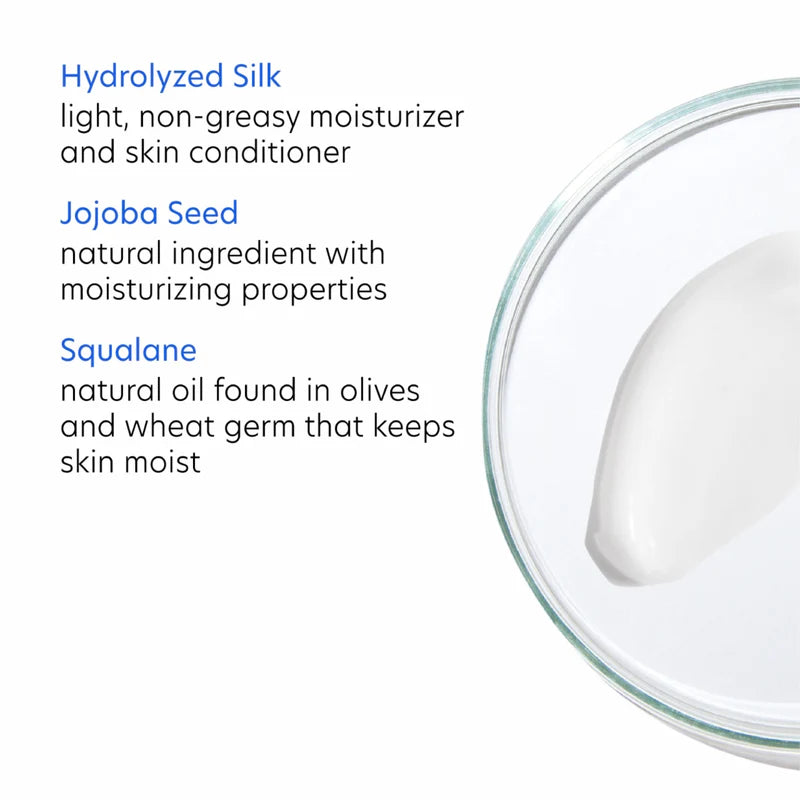 PCA Skin Silkcoat® Balm hydrolyzed silk, jojoba seed, and squalane.